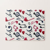 Musiknoten & Symbole Schwarz & Weiß Puzzle (Horizontal)