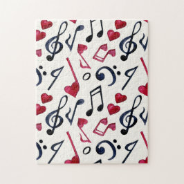 Musiknoten & Symbole Schwarz & Weiß Puzzle
