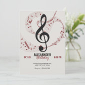 Musiknoten-Symphonie Einladung (Stehend Vorderseite)