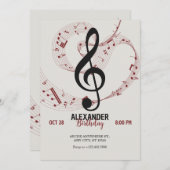 Musiknoten-Symphonie Einladung (Vorne/Hinten)