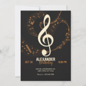 Musiknoten-Symphonie Einladung (Vorderseite)