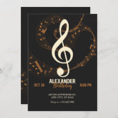 Musiknoten-Symphonie Einladung (Vorne/Hinten)