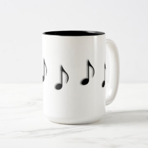 Musiknoten tanzen über die Kaffee-Tasse Zweifarbige Tasse