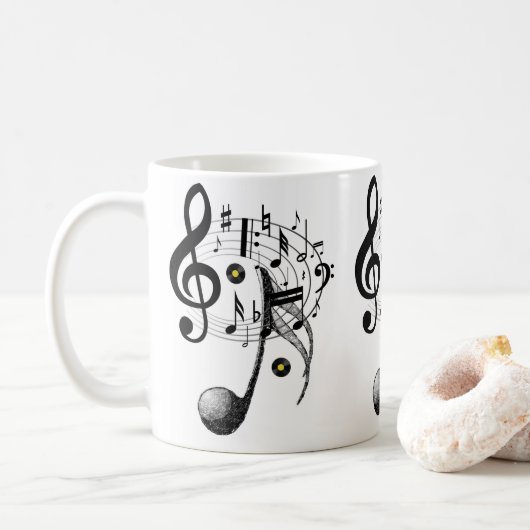 Musiknoten Tasse (Mit Donut)