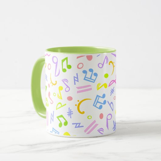 Musiknoten Tasse (Vorderseite Links)