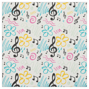 Musiknoten Treble Clef Musician Band 90er Jahre Stoff