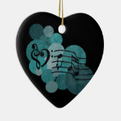 Musiknoten u. aquamarine keramikornament (Rechts)