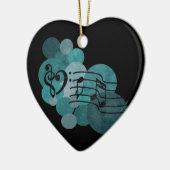 Musiknoten u. aquamarine keramikornament (Links)