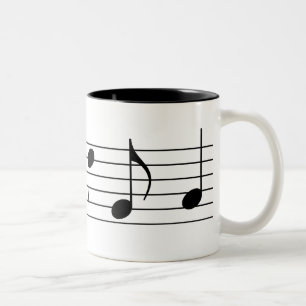 Musiknoten u. Personal Zweifarbige Tasse