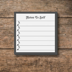 Musiknoten, um sich Schwarz-weiße Klebeschicht Post-it Klebezettel