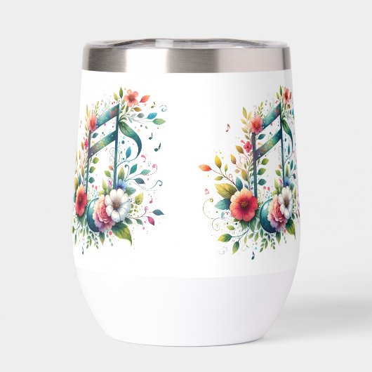 Musiknoten und Blume (Rückseite)