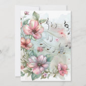 Musiknoten und Blume Einladung (Rückseite)