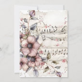 Musiknoten und Blume Einladung (Rückseite)