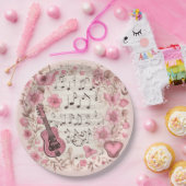 Musiknoten und Blume Elegant Pappteller (Party)