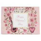 Musiknoten und Blume Eleganter Valentinstag Große Geschenktüte (Vorderseite)
