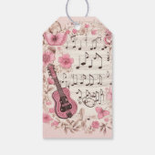 Musiknoten und Blume Retro Party Vielen Dank Geschenkanhänger (Rückseite)