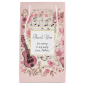 Musiknoten und Blume Retro Party Vielen Dank Kleine Geschenktüte (Vorderseite)