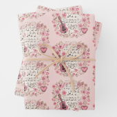 Musiknoten und Blume Retro-Stil Geschenkpapier Set (Beispiel)