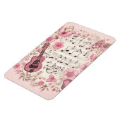Musiknoten und Blume Retro-Stil Magnet (Linke Seite)