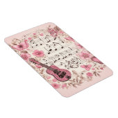 Musiknoten und Blume Retro-Stil Magnet (Rechte Seite)