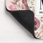 Musiknoten und Blume Retro-Stil Mousepad (Ecke)