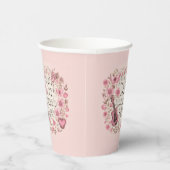 Musiknoten und Blume Retro-Stil Pappbecher (Rechts)