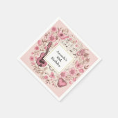 Musiknoten und Blume Retro Style Geburtstag Serviette (Ecke)