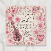 Musiknoten und Blume Retro Style Vielen Dank Geschenkanhänger (Rückseite)