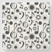 Musiknoten und Clefs Steinuntersetzer (Vorderseite)