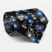 Musiknoten und Feiertagslicht Krawatte (Gerollt)