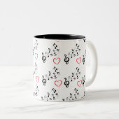 Musiknoten und Herzen Kaffeetasse (VorderseiteRechts)