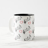 Musiknoten und Herzen Kaffeetasse (Vorderseite Links)