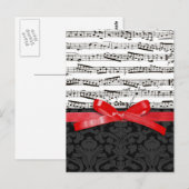 Musiknoten und Imitatrotband Postkarte (Vorne/Hinten)