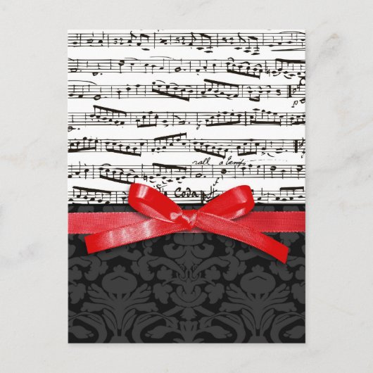 Musiknoten und Imitatrotband Postkarte (Vorderseite)