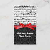 Musiknoten und Imitatrotband Visitenkarte (Rückseite)