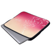 Musiknoten und Individuelle Name rot und pfirsichf Laptopschutzhülle (Vorne Knopf)