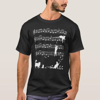 Musiknoten und Katzen Gefärbte Krawatte Katzen spi T-Shirt