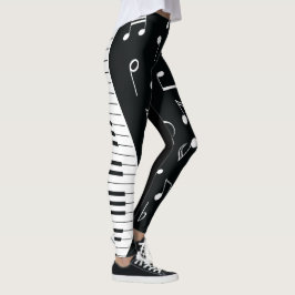 Musiknoten und Klaviertasten Leggings