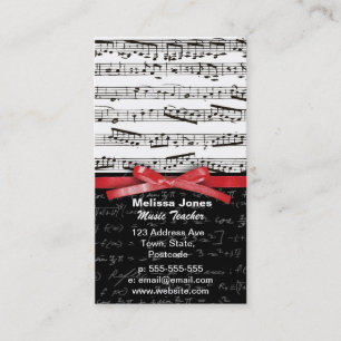 Musiknoten und Mathegleichungen Visitenkarte