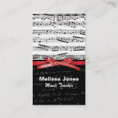 Musiknoten und Mathematik Visitenkarte (Rückseite)