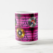 Musiknoten und Platten Kaffeetasse (Mittel)