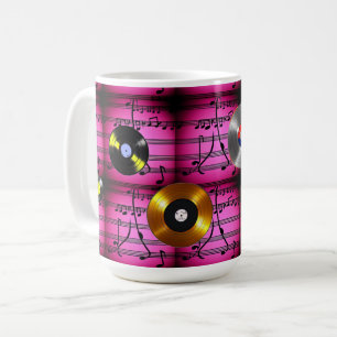Musiknoten und Platten Kaffeetasse