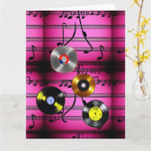 Musiknoten und Platten Karte (Gelbe Blume)