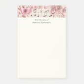Musiknoten und Retro-Stil Post-it Klebezettel (Vorderseite)