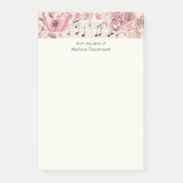 Musiknoten und Retro-Stil Post-it Klebezettel