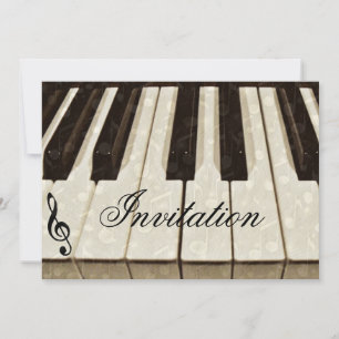 Musiknoten und Schlüssel_ Einladung