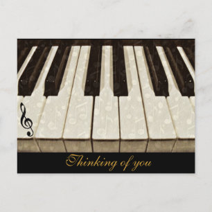 Musiknoten und Schlüssel_ Postkarte