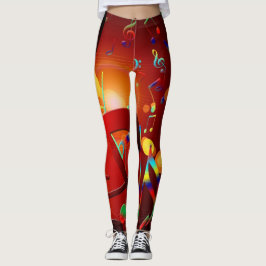 Musiknoten und Symbole farbenfroh Leggings