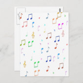 Musiknoten und Symbole Postkarte (Vorne/Hinten)