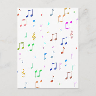 Musiknoten und Symbole Postkarte